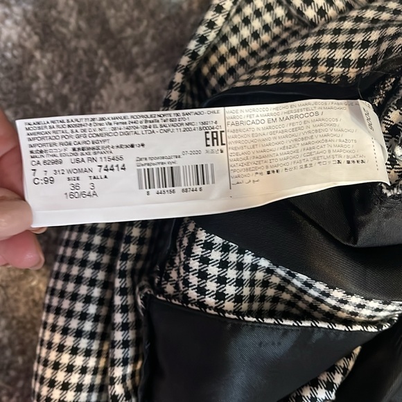 Mango gingham print high waist pants - Picture 5 of 5